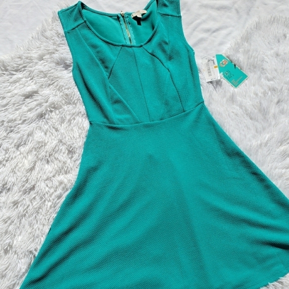 Gianni Bini Dress Small Teal Green Sleeveless Spring Summer Fit and Flare - Picture 7 of 7